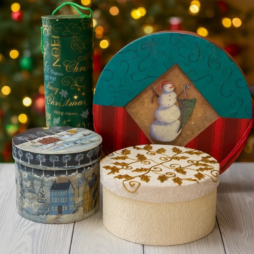 Holiday Christmas Gift Box Bundle of 4